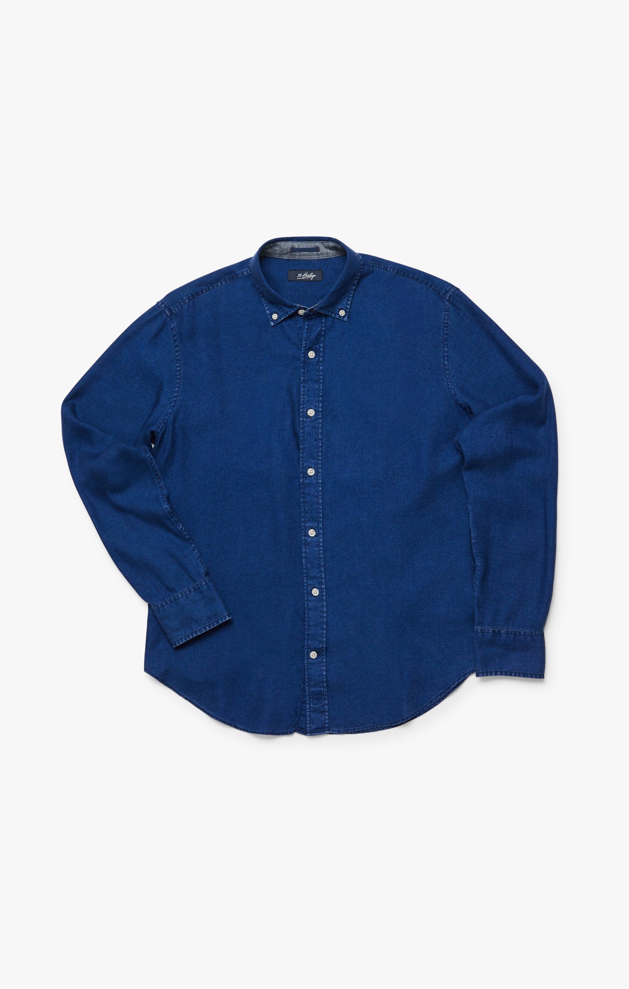 KAAREM - Opaque Button-Up Pocket Denim Shirt Jacket - Dark Blue